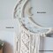 Dream Catcher with Handmade Moon & Star Design – Boho Macramé Wall Hanging in White, Woven Cotton Décor for Home, Ornament, or Gift Craft